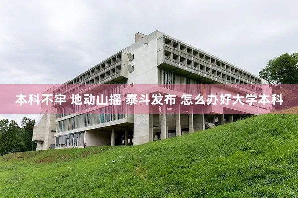 本科不牢 地动山摇 泰斗发布 怎么办好大学本科