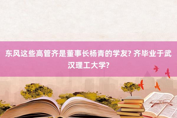 东风这些高管齐是董事长杨青的学友? 齐毕业于武汉理工大学?