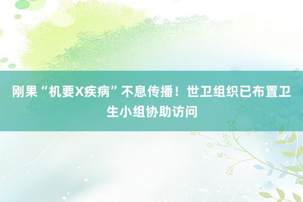 刚果“机要X疾病”不息传播！世卫组织已布置卫生小组协助访问